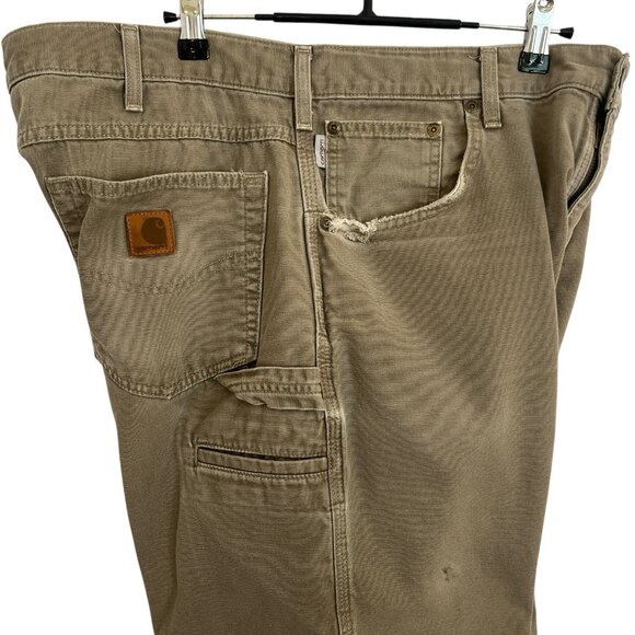 Carhartt Men Carpenter Loose Fit Khaki Work Pants 38x29 American Workwear Grunge - Picture 7 of 13